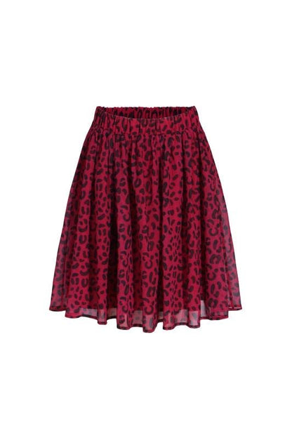 Pantora Women's Carla Chiffon Skirt, Pink Leopard, Medium