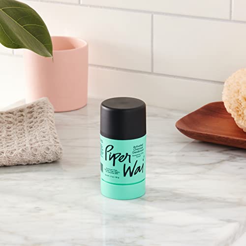 PiperWai Natural Deodorant w/Activated Charcoal | Odor Protection, Vegan, Aluminum Free, Shark Tank Product for Women & Men | Great for Travel, & Gifts | 50g Scented Stick 2-Pack