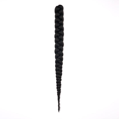 Dosso Beauty Single Pack Hypoallergenic Pre-Stretched Braiding Hair-Black, (16", 1B), Itch-Free, Fast Drying, Light-weight, Hot Water Set, Soft Texture