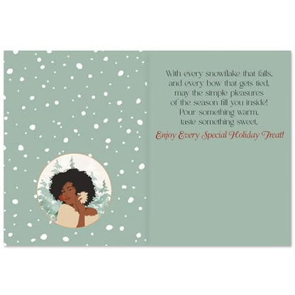 Shades of Color Enjoy The Beauty Of The Season African American Christmas Cards 5 x 6.75 inches, 15 Cards and Envelopes (X23-180)