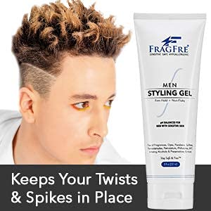 FRAGFRE Men's Firm Hold Hair Gel for Aggressive Styles - Paraben-Free Hypoallergenic Formula for Sensitive Skin, No Irritations - 8 oz