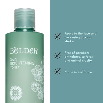 Bolden Skin Brightening Toner | Reduces Breakouts and Appearance of Dark Spots, Oil & Shine | Made with AHA Glycolic Acid, Niacinamide, & Hydrating Hyaluronic Acid | 8.0 Fl Oz