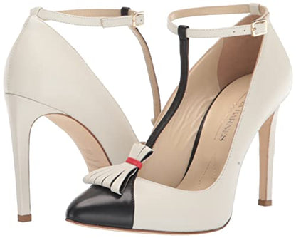 Tiannia Barnes Women's Tamron T-Strap Pump, White, 11.5