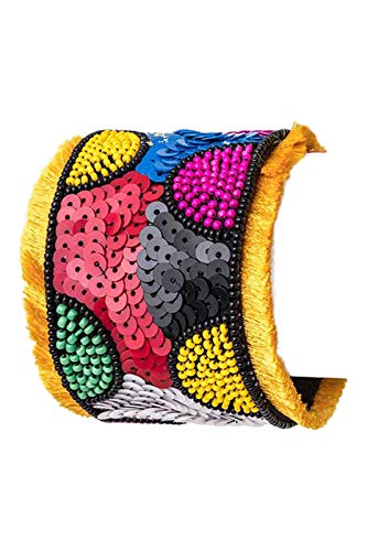 2Chique Boutique Women's Mix Pattern Sequins Adjustable Cuff Bracelet