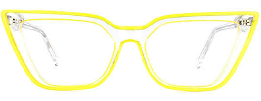 Liberated Eyewear Designer Modern Cateeye Eyeglass Frames/Anti-fatigue lens/Reduce headaches/lessen eyestrain Model: Sharpie/Yellow