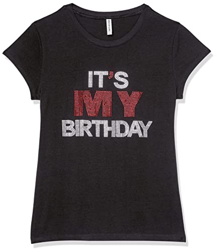 2Chique Boutique Women's It's My Birthday Rhinestone Crew Neck T-Shirt Sizes S-3X (2X) Black
