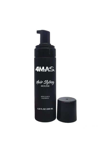 4MAS Hair Styling Mousse | 6.8 FL OZ | Olive & Castor Oil |