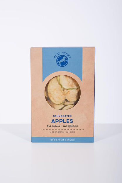 BlueHenry Dehydrated Apple Fruit Garnish Slices - 3oz - 30+ Apple chips - Made in USA - All Natural - Vegan, Gluten Free - For Cocktails, Baking, Snacks