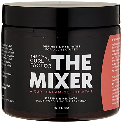 The Curl Factor presents The Mixer, a 16 oz all in one, lightweight, curl cream gel cocktail that will give you soft, shiny and bouncy curls every time.