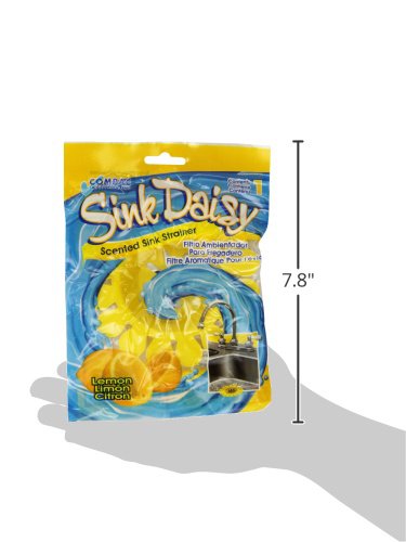 Compac Sink Daisy Scented Kitchen Sink Strainer Infuses & Freshens Your Sink, Must Have Kitchen Sink Accessories, Sink Drain Strainer - Catcher, Yellow, Lemon Scent, 12 Count, (Pack of 12)
