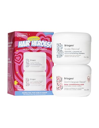 Briogeo Ultimate Hair Heroes Gift Set, Includes 8 fl oz Micro-Exfoliating Shampoo and 8oz Deep Conditioning Mask ($81 Value)