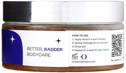 Ornami Body Scrub, Exfoliating and Illuminating Sugar Scrub with Coconut Oil and Essential Oils for Hand and Body 6.7oz