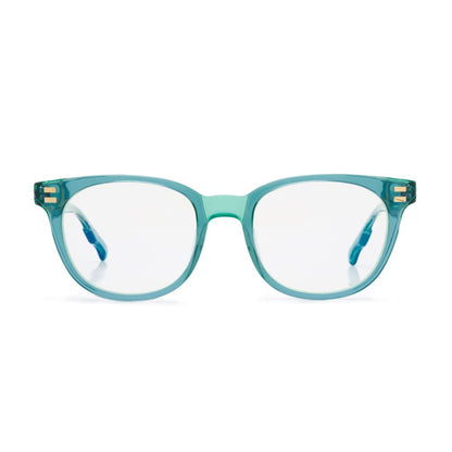 Coco and Breezy Genius Square Prescription Eyewear Frames, 105/Teal/Green, 51mm, 19mm, 148mm