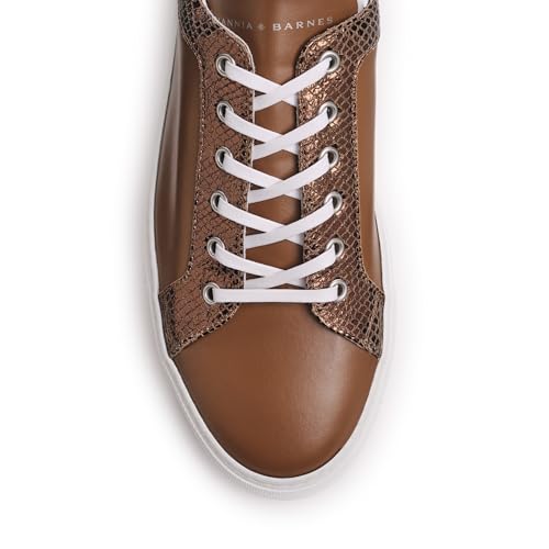 Tiannia Barnes Men's Leather Sneaker, Royal Cognac, 7