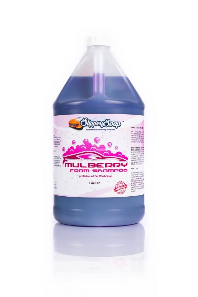 SLIPPERY SOAP Mulberry Foam pH Balanced Shampoo, High Foaming, Easy Rinse, Scratch Free, Car Wash Soap, 1 Gallon