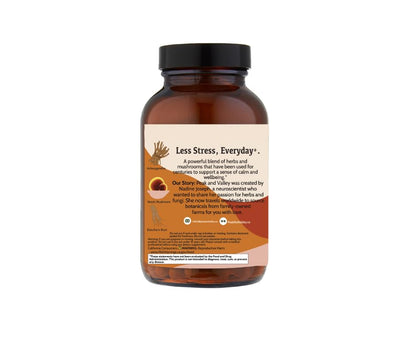 Peak + Valley Stress Relief Supplement for Mood Support Balance My Stress Capsules - Contains Adaptogens, Ashwagandha, Eleuthero Root, Reishi Mushroom Supplement - Natural Mood Stabilizer - 60 Ct