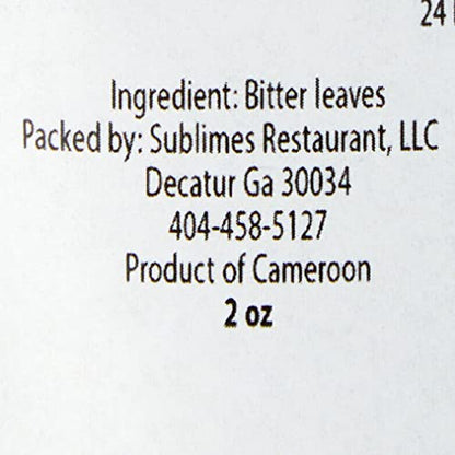 Kopabana Chopped Dried Bitter Leaves | Vernonia amygdalina | Non GMO | 2oz