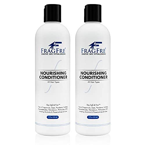 FRAGFRE Fragrance Free Conditioner 12 oz (2-Pack Gift Set) - Parabens Free Hypoallergenic - Hair Conditioner for Sensitive Skin - Deep Conditioning for Normal Treated and Fragile Hairs - Vegan GF/CF