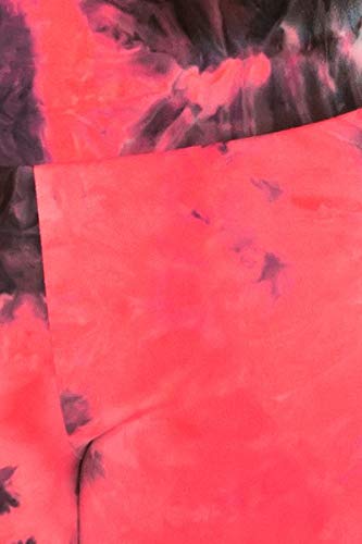 2Chique Boutique Women's High Waist Tie Dye Fashion Leggings Super Soft Stretch Fabric (Pink/Tie dye, Large)