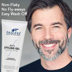 FRAGFRE Men Hair Styling Gel Fragrance Free 8 oz - pH Balanced for Men with Sensitive Skins - Not Too Firm or Too Light - Just Normal Hold for Normal Hair Styles - Hypoallergenic (Bumps Be Gone!)