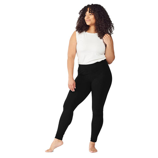 Maggie's Organics Cotton Base Layer Leggings - Ankle Length - Soft & Stretchy Black