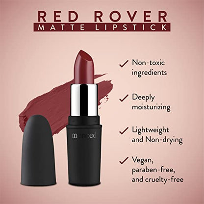 Mented Cosmetics Red Matte Lipstick - Red Rover Deep Red, Long Lasting Lipstick - Waterproof, Dark Red Lip Stain - Red Lipstick - Smudge proof Matte Red Lipstick for 24 Hour Stay - Dark Lip Color