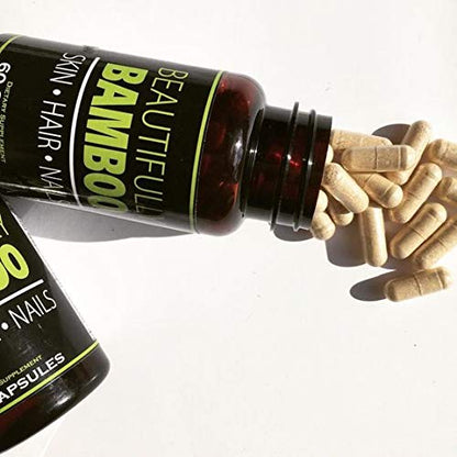 Beautifully Bamboo Ultra Vitamin for Skin, Hair, and Nail Growth. Enriched with Biotin, Bamboo Silica, Amino Acids and more (60 capsules)