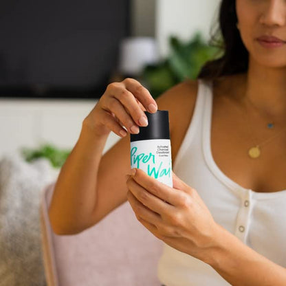 PiperWai Natural Deodorant w/ Activated Charcoal | 24-Hour Sweat Protection, Vegan, Aluminum Free Deodorant for Women & Men | Travel Essential Shark Tank Product | 50g Unscented Stick