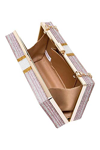 2Chique Boutique Women's Pink Crystal Cash Stack Clutch