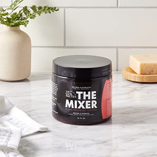 The Curl Factor presents The Mixer, a 16 oz all in one, lightweight, curl cream gel cocktail that will give you soft, shiny and bouncy curls every time.