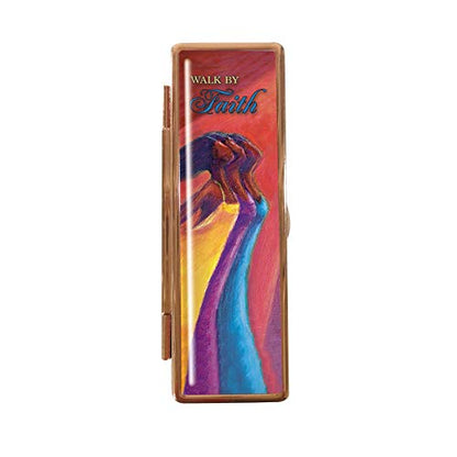 Shades of Color Lipstick Mirror Case, Walk By Faith