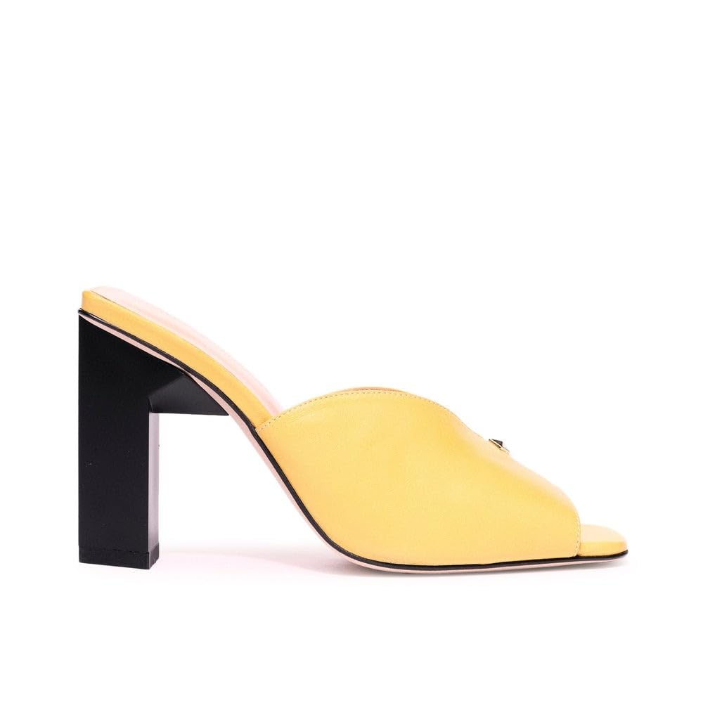 Tiannia Barnes Women's Tiffany Toe Strap Mule, Yellow, 12