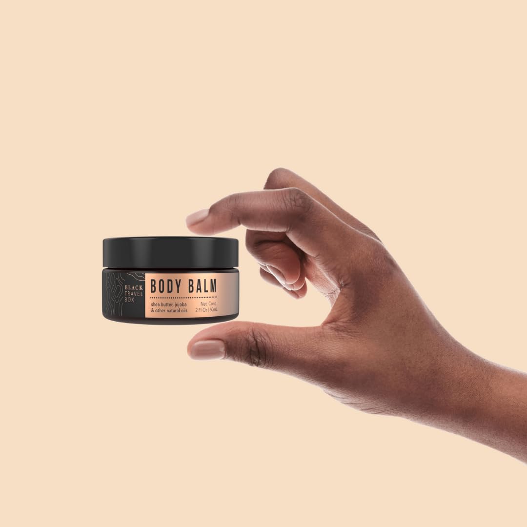 BLACKTRAVELBOX Carry On Starter Kit - 5 Travel-size Beauty Essentials, Shampoo, Conditioner, Body Lotion, Hair Balm, Lip Balm, TSA Friendly