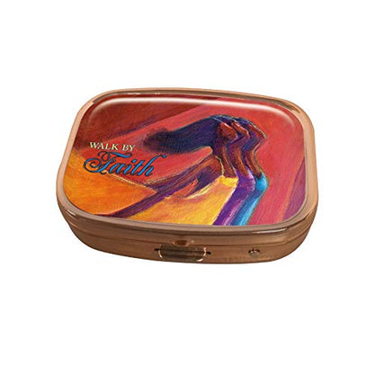 Shades of Color Pill Box Case, Walk By Faith, 2.23 x 1.77 inches (PBC126)