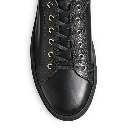 Tiannia Barnes Men's Leather Sneaker, Black, 8