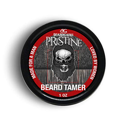 Beard Gains Pristine Scented Color Tinted Beard Tamer Wax for Men, Shape, Style & Groom Facial Hairs with Organic Balm Leave In Conditioner, Control Wild Whisker Hairs - Choose Your Hair Color (Red)