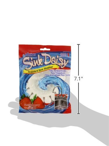 COMPAC HOME Sink Daisy Scented Kitchen Sink Strainer infuses & Freshens Your Sink, Must Have Kitchen Sink Accessories, Sink Drain Strainer - Catcher, White, Strawberry Scent, 6 Count, (3 Packs of 2)