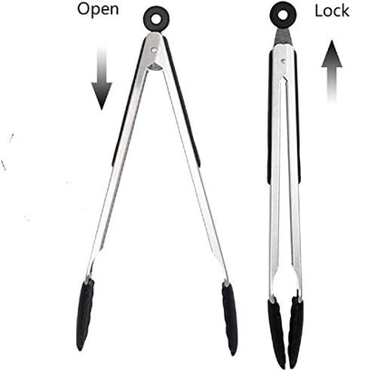 Kona BBQ Grill Tongs Set - Stainless Steel With Silicone Tongs for Cooking, Barbecue & Grilling - Grill Mat Safe, 16 and 14 Inch