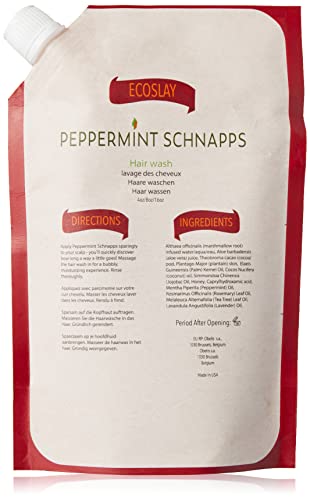 Ecoslay Peppermint Schnapps Hair Wash, Moisturizing Cleanser, High-porosity Cleanser, African Black Soap Cleanser, 8oz