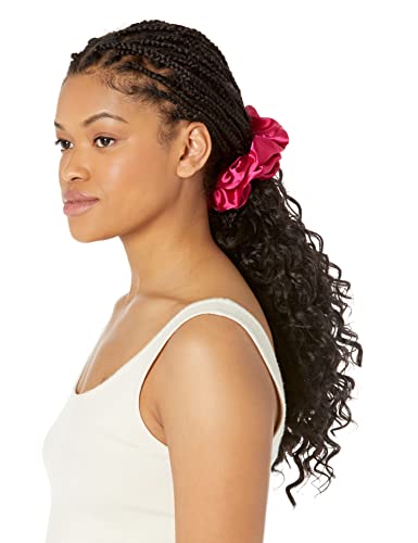 Satin Scrunchie Headband Elastics, Cute Jumbo Extra Large Stretchy Hairband Scrunchies, Gentle on Natural Hair, Dreads,Thick Ponytails, Locs and Puffs, WRAPTstyle, 2pack (Magenta)