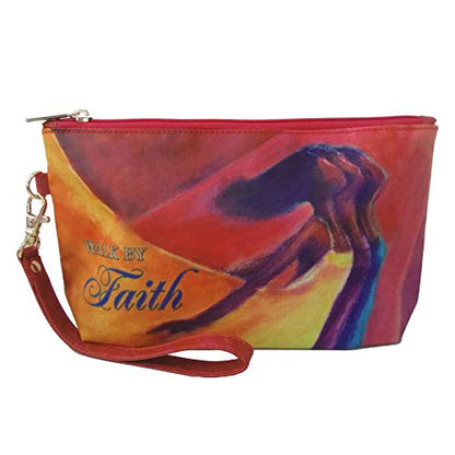 Shades of Color Cosmetic Pouch, Walk By Faith, 9 x 5 inches (CP108)