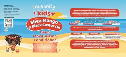 Locsanity Shea and Mango Kids Moisturzing and Deep Conditioning Conditioner, 12 oz, for Natural, Kinky and Curly Hair, Locs