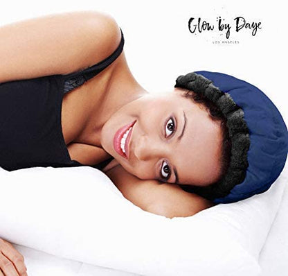 Glow by Daye Cordless Deep Conditioning Thermal Heat Cap, Microwavable Heat Therapy for Hair, Portable, Reversible Midnight