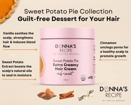 Donna's Recipe by Tabitha Brown Hair Cream (LOC System) Sweet Potato Pie Extra Creamy