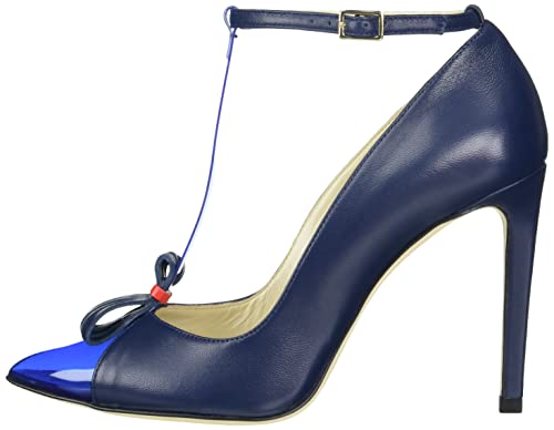 Tiannia Barnes Women's Tamron T-Strap Pump, Navy, 10