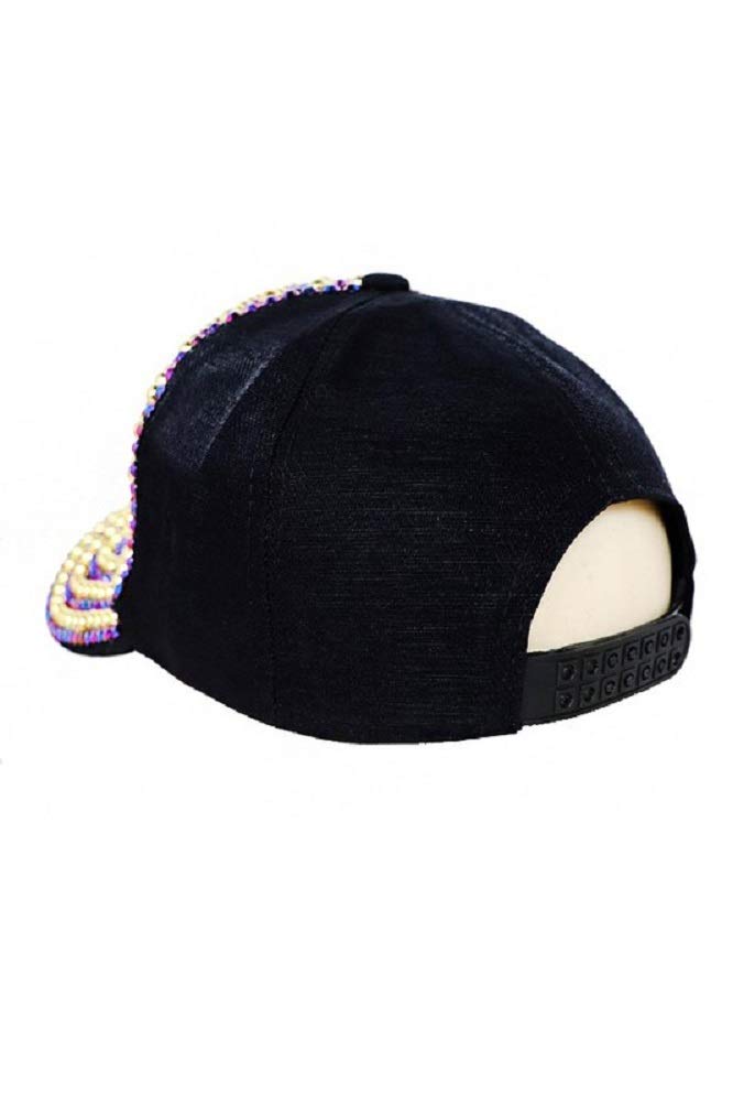 2Chique Boutique Women's Full Front AB Stone Multi Rhinestone Fashion Cap