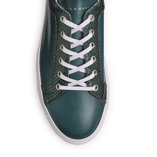 Tiannia Barnes Men's Leather Sneaker, Olive, 7