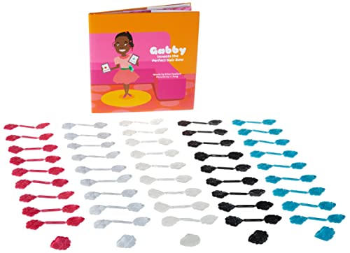 Confidence - GaBBY Bow Sweet Pea Design - Patented Non-Slip Barrettes – 50 Pack – 5 Flower Colors - Includes Children's Book
