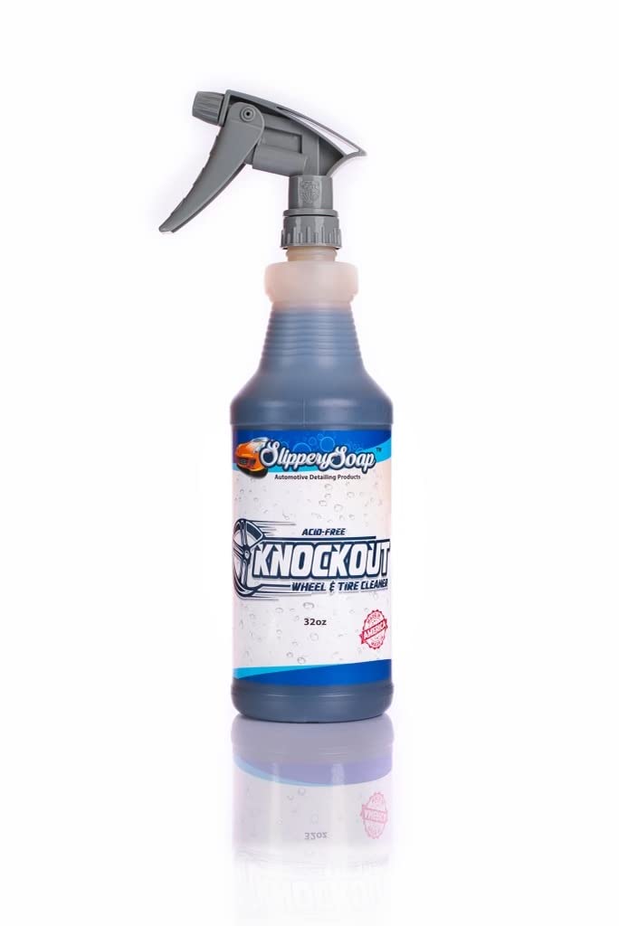 SLIPPERY SOAP Knockout Acid-Free Wheel and Tire Cleaner, Fast Cleaning, Safely Removes Brake Dust & Dirt, 32 ounces