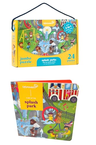 Upbounders Splash Park Toddler Puzzle and Matching Picture Book Gift Set | Multicultural and Joyfully Diverse Preschool Toys | Fun and Educational for Kids Ages 3 +